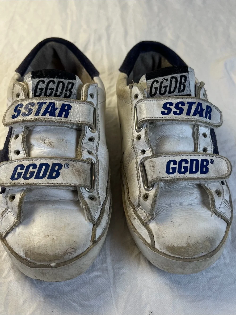 Golden Goose SSTAR Kids sz28/11 White & Navy Star Velcro OldSchool EDT Sneakers
